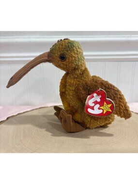Ty Beanie Babies Beak The Kiwi Bird Plush Toy 1998 With Tag Collectible 7"